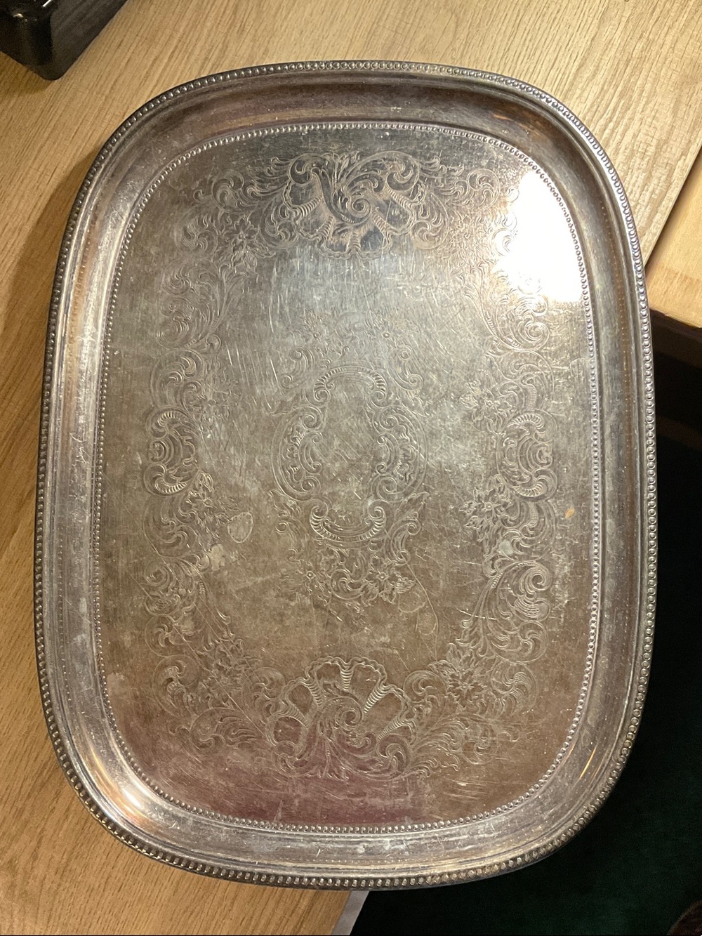Towle Silver-Plated Tray with Engraved Mark